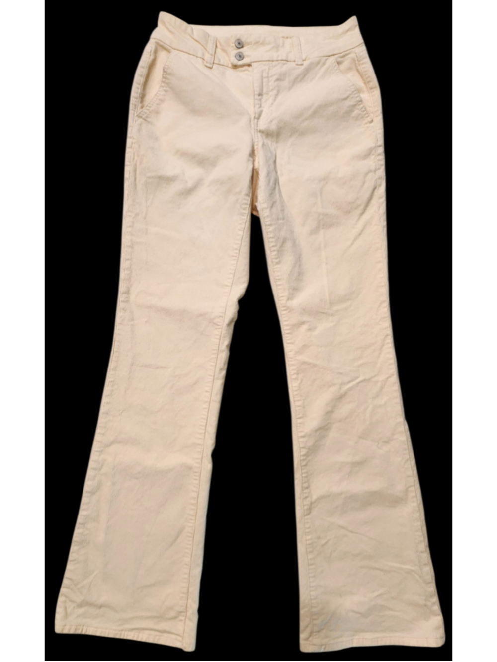 American Eagle Curvy High-Rise Kick Boot Corduroy Pants 8 L Cream Stretch Flare